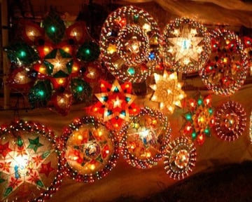 Philippine Christmas lanterns are lighting the evening.