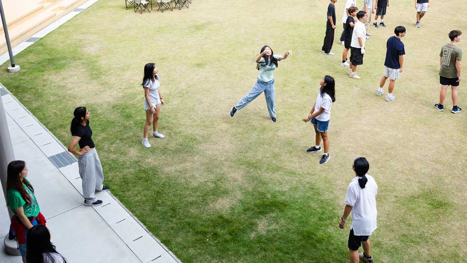 team bonding and games on nis student retreats